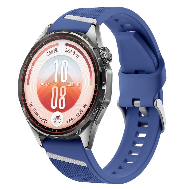 Diagonal Stripe Woven Texture Two Color Silicone Watch Band, 22mm