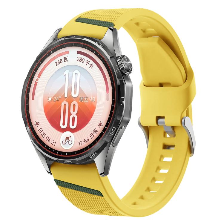 Diagonal Stripe Woven Texture Two Color Silicone Watch Band, 22mm