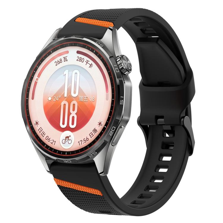 Diagonal Stripe Woven Texture Two Color Silicone Watch Band, 22mm