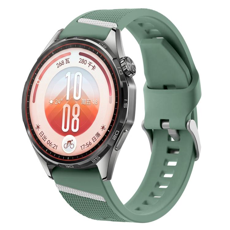 Diagonal Stripe Woven Texture Two Color Silicone Watch Band, 22mm