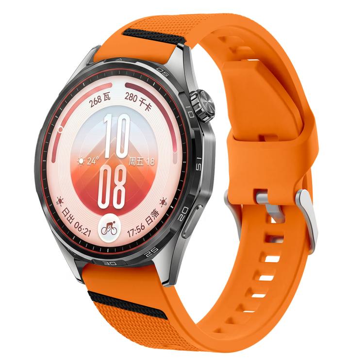 Diagonal Stripe Woven Texture Two Color Silicone Watch Band, 22mm