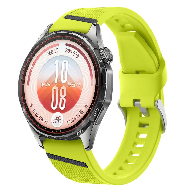 Diagonal Stripe Woven Texture Two Color Silicone Watch Band, 22mm