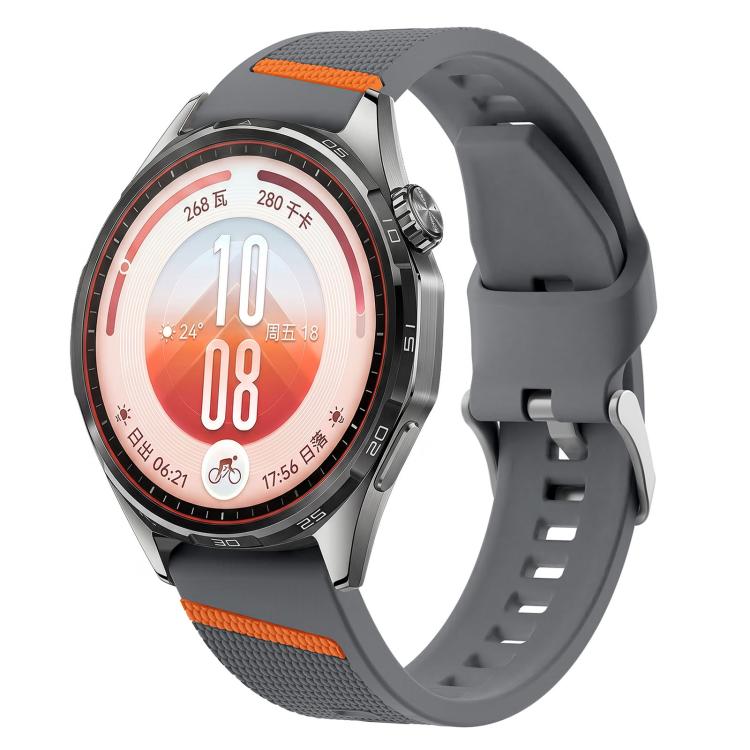 Diagonal Stripe Woven Texture Two Color Silicone Watch Band, 22mm