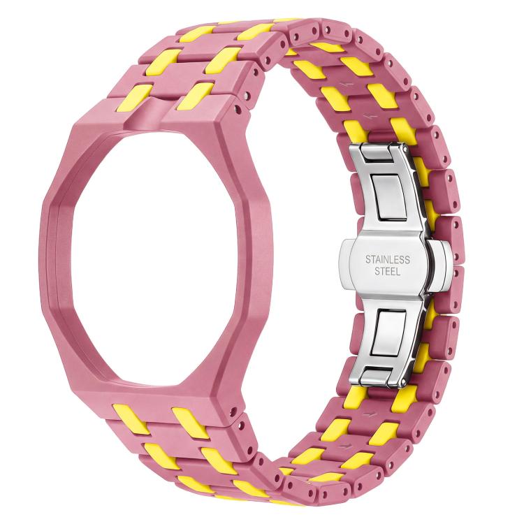 Twelve O Clock Direction Metal Butterfly Clasp Ceramic Integrated Watch Band, For Swatch Royal Pop