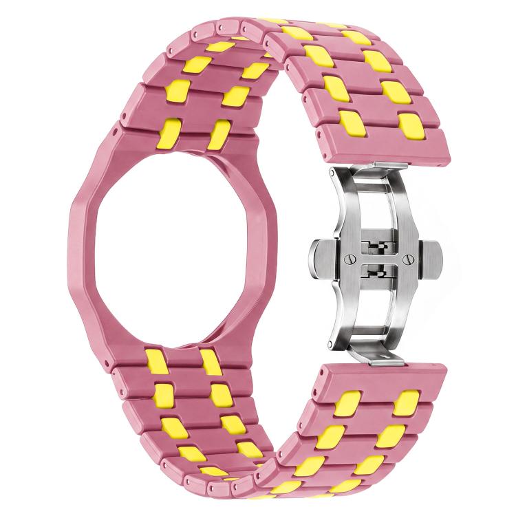 Twelve O Clock Direction Metal Butterfly Clasp Ceramic Integrated Watch Band, For Swatch Royal Pop