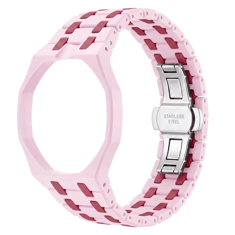 Twelve O Clock Direction Metal Butterfly Clasp Ceramic Integrated Watch Band, For Swatch Royal Pop