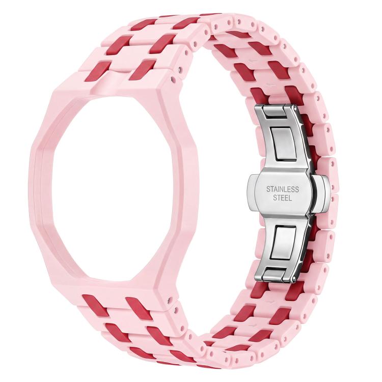 Twelve O Clock Direction Metal Butterfly Clasp Ceramic Integrated Watch Band, For Swatch Royal Pop