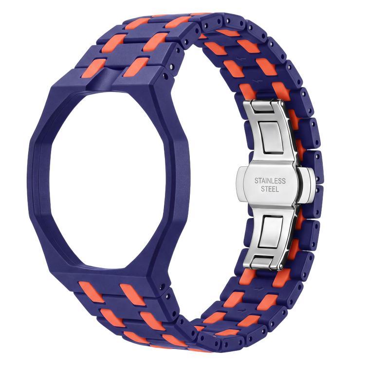 Twelve O Clock Direction Metal Butterfly Clasp Ceramic Integrated Watch Band, For Swatch Royal Pop