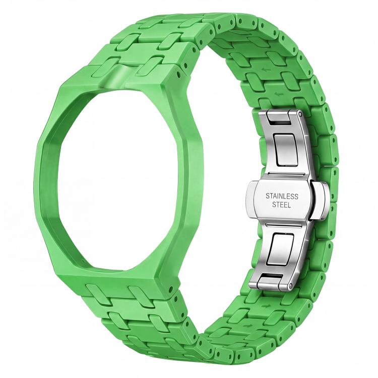 Twelve O Clock Direction Metal Butterfly Clasp Ceramic Integrated Watch Band, For Swatch Royal Pop