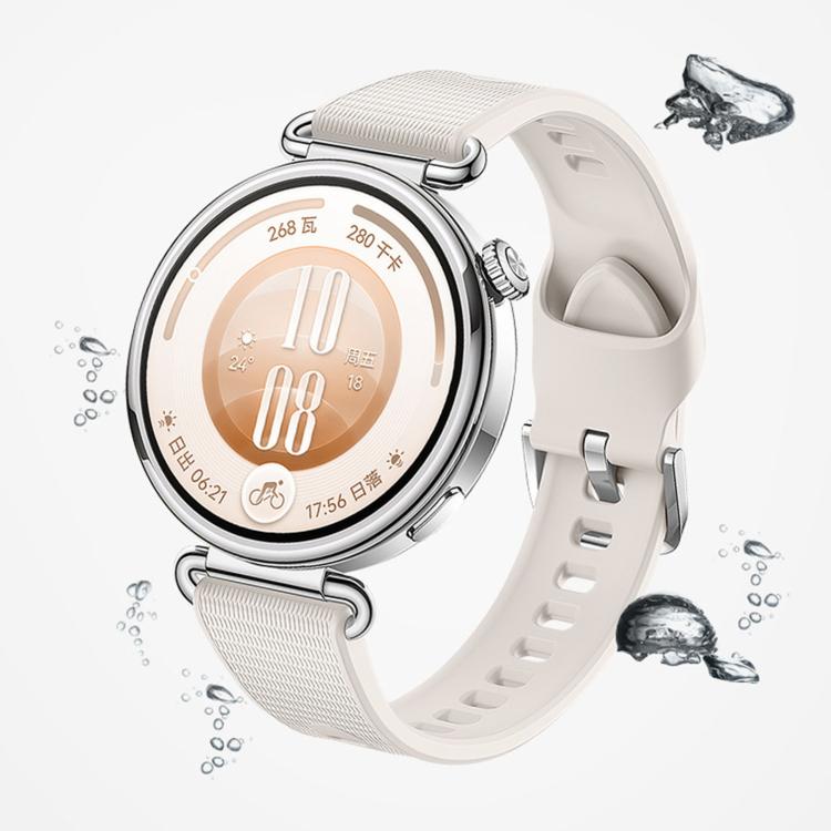 Press Button Long-Grain Texture Solid Color Silicone Watch Band, 18mm
