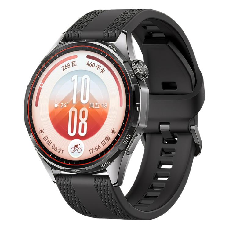 Press Button Dual-Sided Honeycomb Pattern Solid Color Silicone Watch Band, 22mm