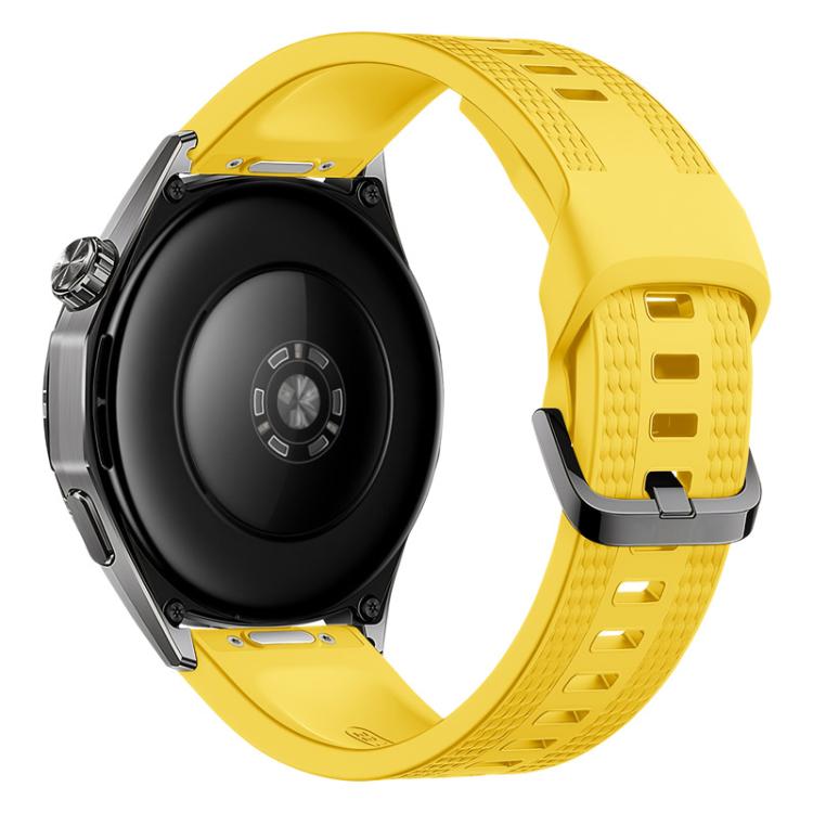 Press Button Dual-Sided Honeycomb Pattern Solid Color Silicone Watch Band, 22mm