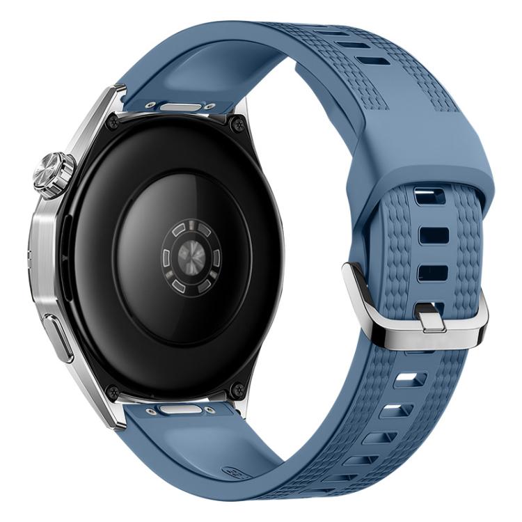 Press Button Dual-Sided Honeycomb Pattern Solid Color Silicone Watch Band, 22mm