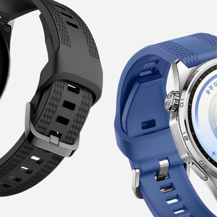 Press Button Dual-Sided Honeycomb Pattern Solid Color Silicone Watch Band, 22mm