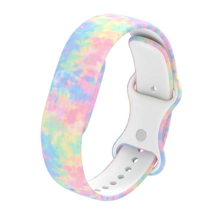Butterfly Buckle Printed Silicone Watch Band, For Google Fitbit Air