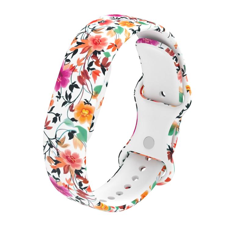 Butterfly Buckle Printed Silicone Watch Band, For Google Fitbit Air