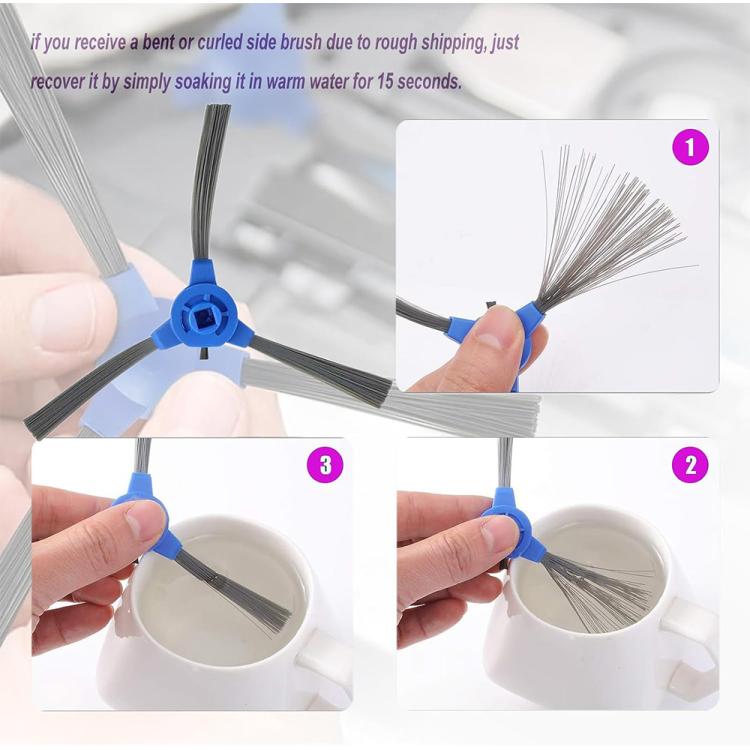 JUNSUNMAY 6 PCS/Pack Side Brush for Eufy RoboVac 11S / 12 / 15C / 30 / 30C / 35C / G30