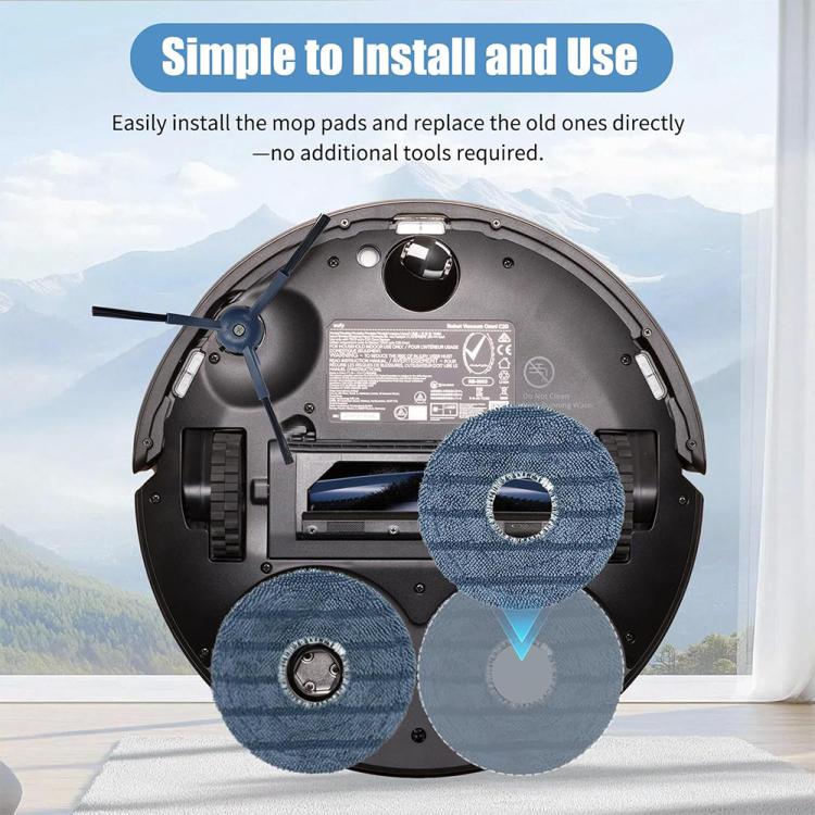 JUNSUNMAY 4 PCS/Pack Washable Mop Pads Replacement for Eufy Robot Vacuum Omni C20