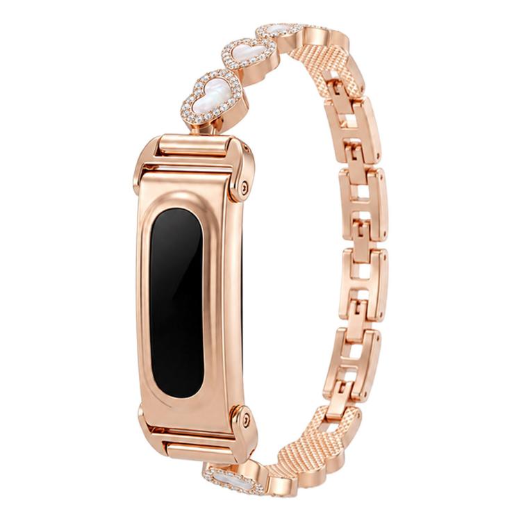 Metal Case Integrated Heart-Shaped Shell Zinc Alloy Watch Band, For Google Fitbit Air
