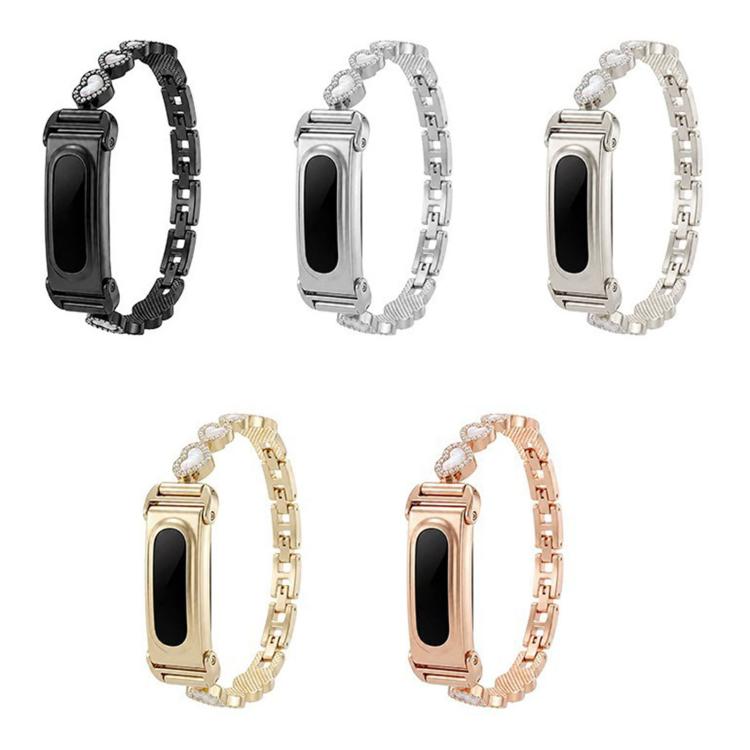 Metal Case Integrated Heart-Shaped Shell Zinc Alloy Watch Band, For Google Fitbit Air