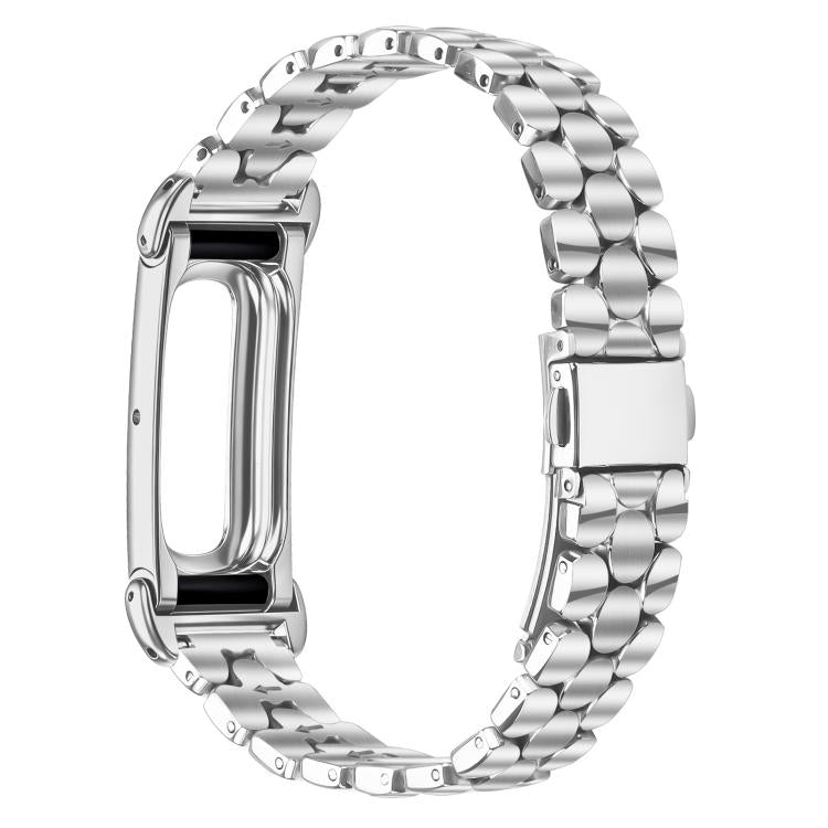 Metal Case Integrated Pearl Pattern Stainless Steel Watch Band, For Google Fitbit Air