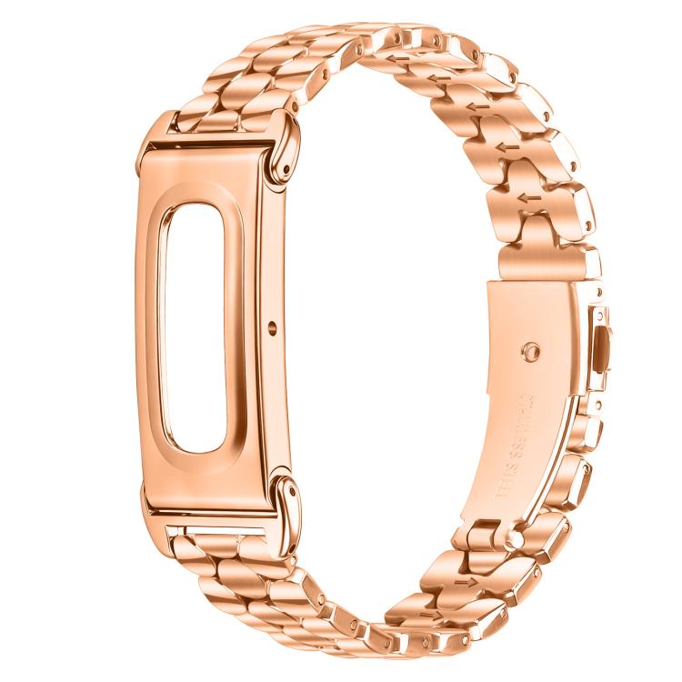 Metal Case Integrated Pearl Pattern Stainless Steel Watch Band, For Google Fitbit Air