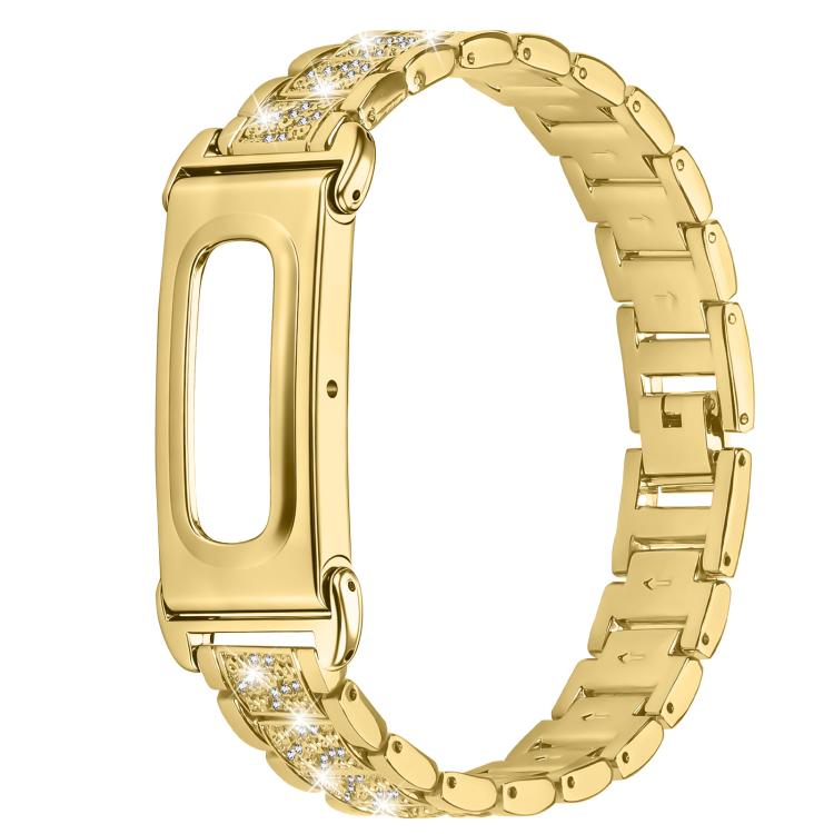 Metal Case Integrated Three Beads Diamond Zinc Alloy Watch Band, For Google Fitbit Air