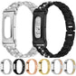 Metal Case Integrated Three Beads Diamond Zinc Alloy Watch Band, For Google Fitbit Air