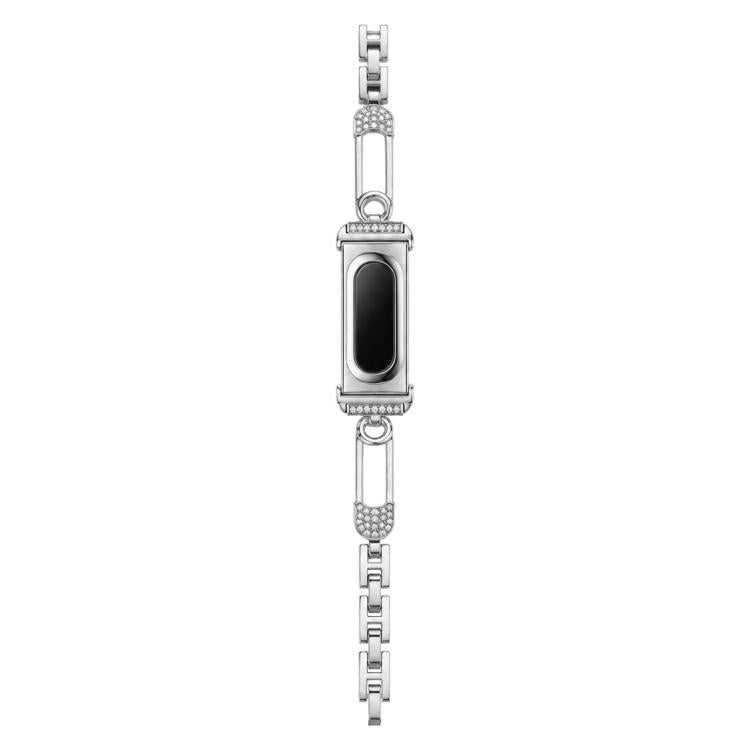 Metal Case Integrated Rhinestone Pin-Shaped Design Zinc Alloy Watch Band, For Google Fitbit Air