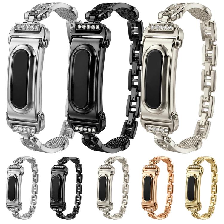 Metal Case Integrated Rhinestone Pin-Shaped Design Zinc Alloy Watch Band, For Google Fitbit Air
