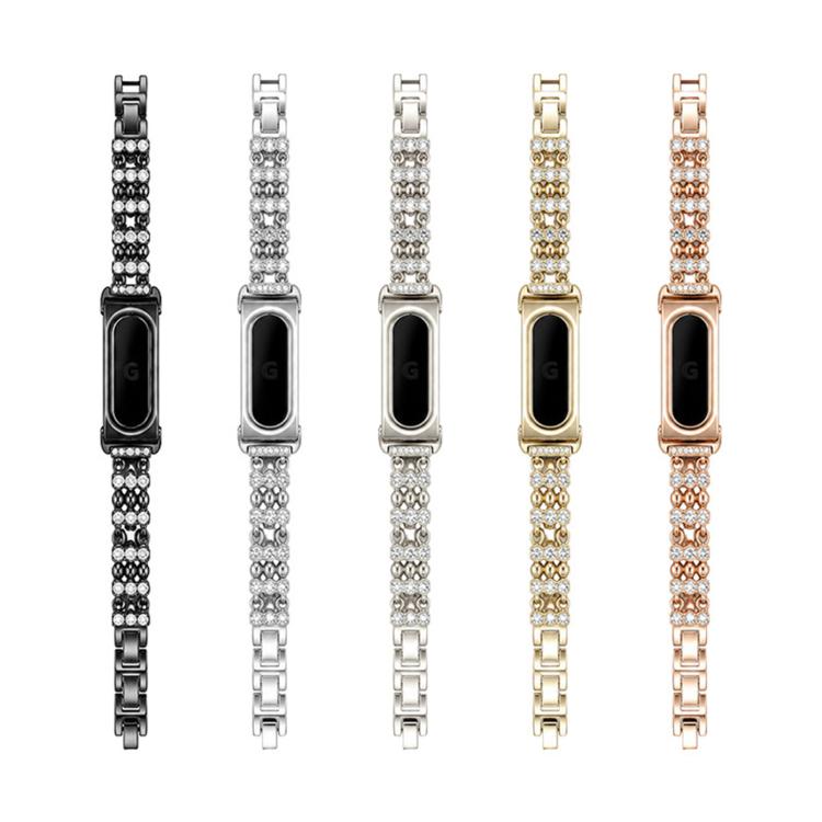 Metal Case Integrated Lace Star Rhinestone Zinc Alloy Watch Band, For Google Fitbit Air