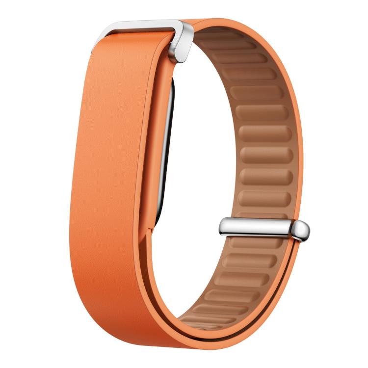 Smooth Buckle Closure Loop Genuine Leather Watch Band, For Google Fitbit Air