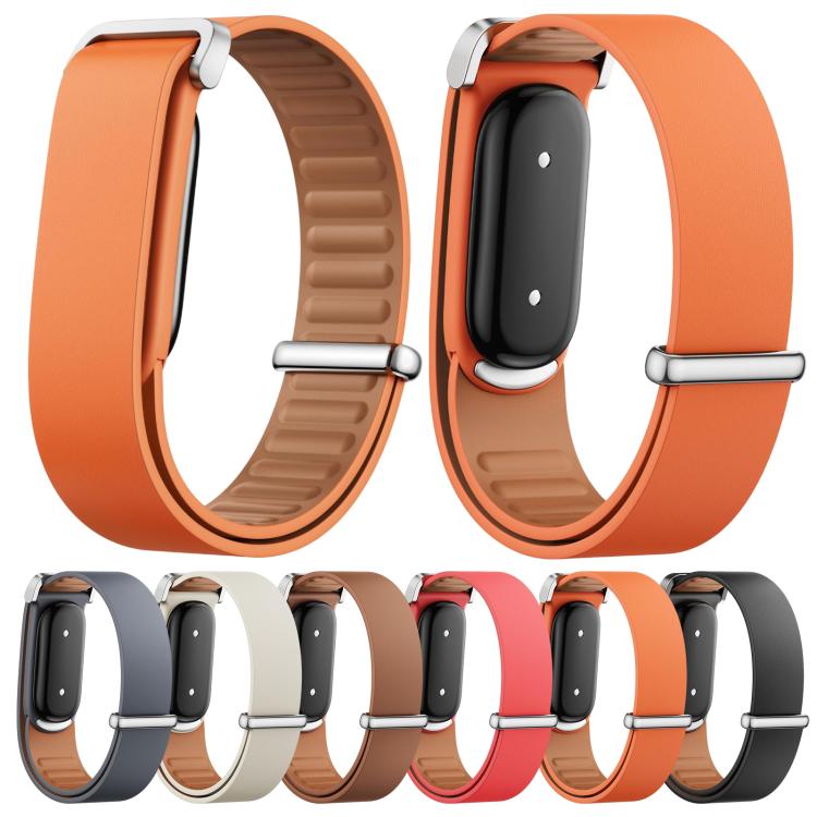 Smooth Buckle Closure Loop Genuine Leather Watch Band, For Google Fitbit Air