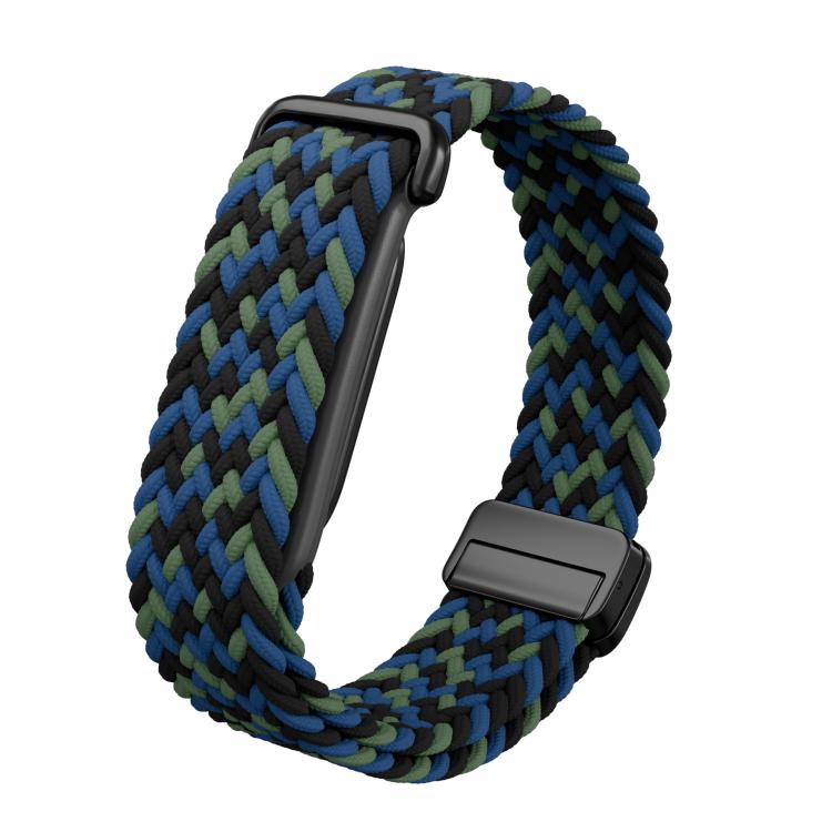 TPU Case Integrated Magnetic Clasp Nylon Braided Loop Watch Band, For Google Fitbit Air