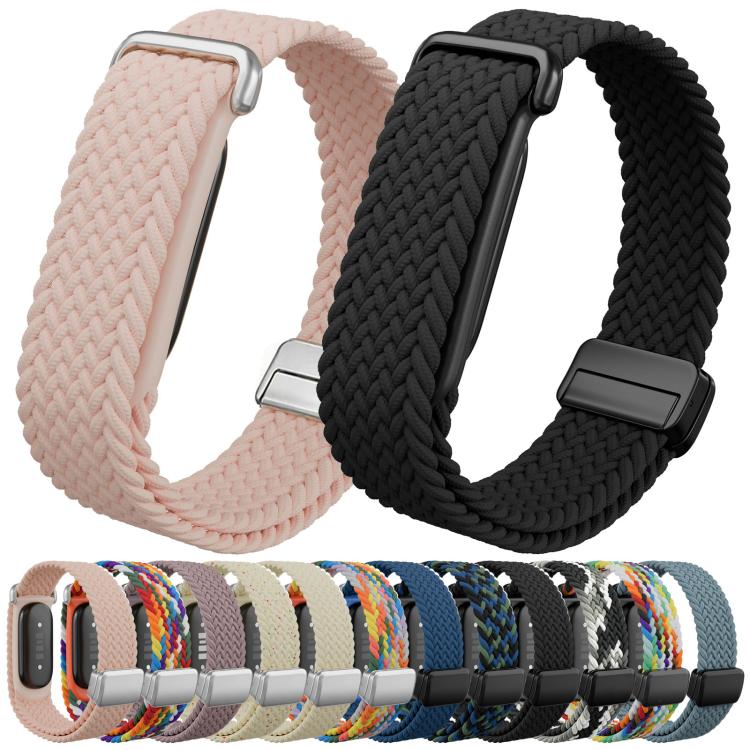 TPU Case Integrated Magnetic Clasp Nylon Braided Loop Watch Band, For Google Fitbit Air