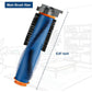 Blue main brush roller with black bristles, gray mount, and orange end ring