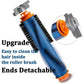 Blue main brush roller with detachable end pieces, black bristles, orange ring