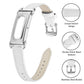 Metal Case Integrated Pointed Tail Genuine Leather Watch Band, For Google Fitbit Air