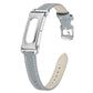 Metal Case Integrated Pointed Tail Genuine Leather Watch Band, For Google Fitbit Air