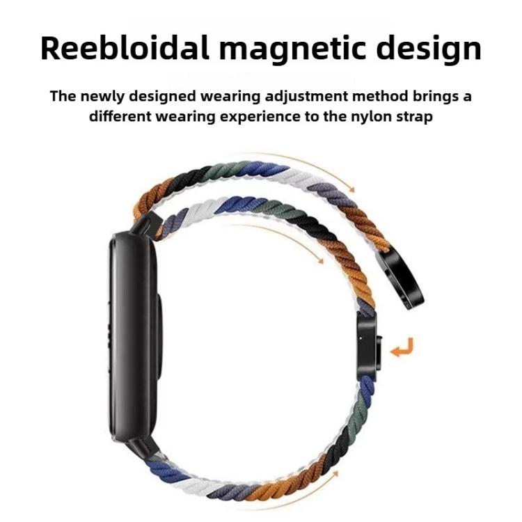 Magnetic Clasp Nylon Braided Loop Watch Band, For Honor Band 11 / Band 11 Pro