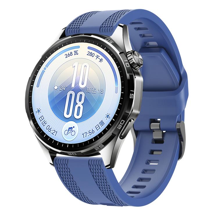 Double-Sided Honeycomb Texture Pin Buckle Solid Color Silicone Watch Band, 22mm