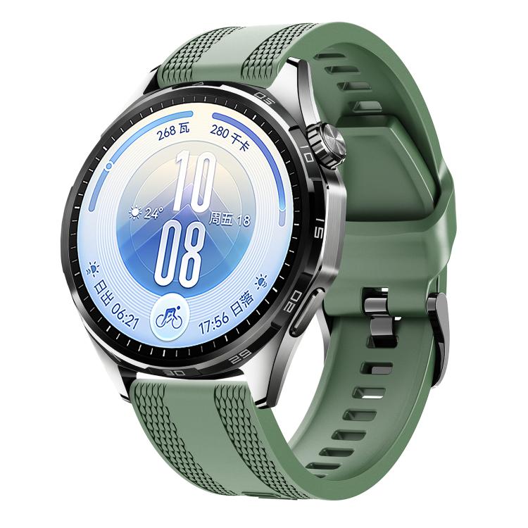 Double-Sided Honeycomb Texture Pin Buckle Solid Color Silicone Watch Band, 22mm