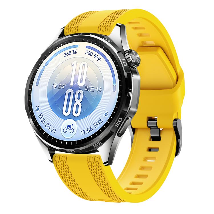Double-Sided Honeycomb Texture Pin Buckle Solid Color Silicone Watch Band, 22mm