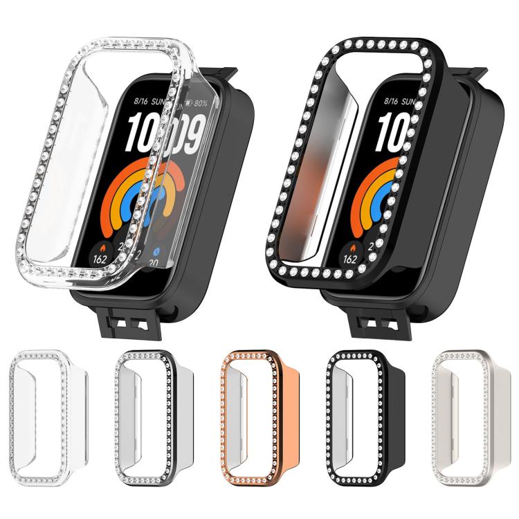 Diamond Half Coverage Hollow PC Watch Protective Case, For Xiaomi Smart Band 11 Active