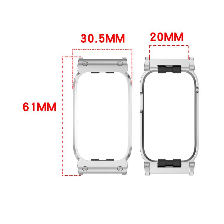 Spring Bar Style 20mm Metal Watch Frame Protective Case, For Garmin CIRQA Smart Band
