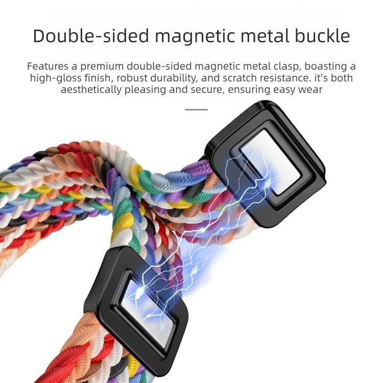 Loop Slide Magnetic Clasp Nylon Braided Watch Band, For Honor Band 11 / Band 11 Pro
