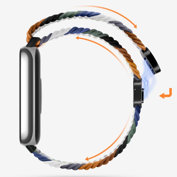 Loop Slide Magnetic Clasp Nylon Braided Watch Band, For Honor Band 11 / Band 11 Pro