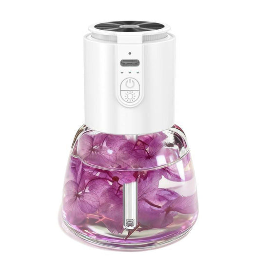 120ml Waterless Aroma Diffuser Essential Oil Diffuser with 3 Intermittent Mist Modes, 500mAh Battery and 8-Hour Auto Shut-Off, White Purple, White Green, Black