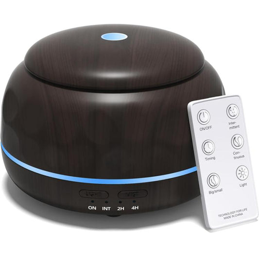 300ml Aromatherapy Essential Oil Diffuser Ultrasonic Cool Mist Humidifier with 7 Color Changing LED Lights, for Bedroom, Home, Office, Black Wood Grain, White Wood Grain, Yellow Wood Grain, Marble Grain