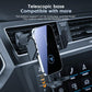Qi wireless car charger phone holder with telescopic base, silver supports and vent clip